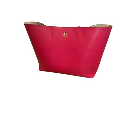 Jimmy Choo Pink Leather Tote Bag | Large Logo Shoulder Bag - Picture 4 of 9